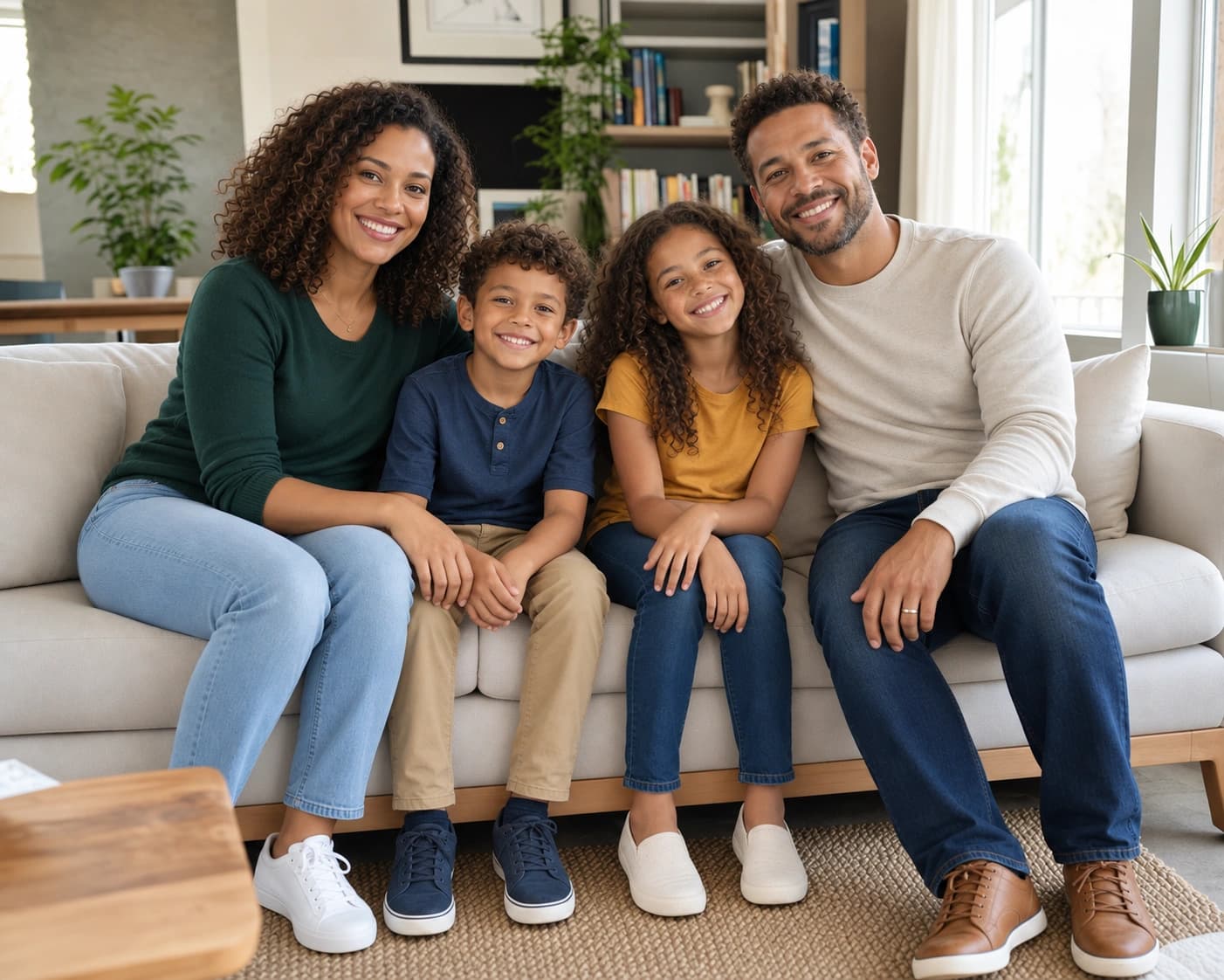 Original reference photo of the same family of four
